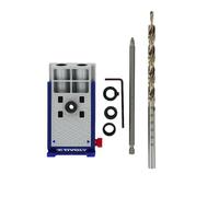 TIVOLY - Kit Assemblage "Invisible" - Guide Perçage Angle 15° + Foret Etagé Ø 9,5 mm + Embout de Vissage PZ2 + 3 Canons de Perçage Ø 6-8-10mm + Butée + Clé Allen