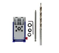 TIVOLY - Kit Assemblage "Invisible" - Guide Perçage Angle 15° + Foret Etagé Ø 9,5 mm + Embout de Vissage PZ2 + 3 Canons de Perçage Ø 6-8-10mm + Butée + Clé Allen