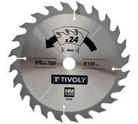 Tivoly • Lame de Scie Circulaire • Ø190mm • 24 Dents en Carbure •