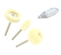 TIVOLY - Lot de 3 Brosses Feutre Multi-Formes - Polissage du Bois et du Métal - Attache : Queue Cylindrique Ø3,2mm - Pour DREMEL/PROXXON et Autres Machines Multi-Fonctions