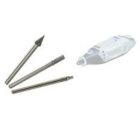 TIVOLY - Lot de 3 Fraises DIAMANT Multi-Formes - Rainurage et Gravage du Verre, de la Faïence et du Métaux Tendres - Attache : Queue Cylindrique Ø3,2mm - Pour DREMEL / PROXXON