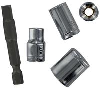 Tivoly • Lot de 5 pièces -4 douilles Ø 6 à 13mm + 1 porte-douille hexa
