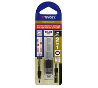 Tivoly - Porte Embout & Douille 2 en 1 - Insert pour Embouts Hexa 6,35mm + Insert pour Douille Carré ¼ - Changement Rapide d'Outil - Porte Douille & Embout Adaptateur pour Visseuse et Perçeuse