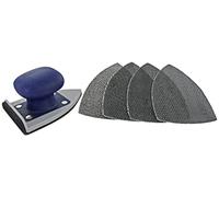 Tivoly XT101520102 Lot Cale à poncer Angle 93x135mm Auto-Agrippant, Ergonomique + 4 Feuilles Abrasives Maille Carbure de Silicium grains assortis