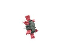 TIVOLY XT20222000782 - Cepillo ABANICO para taladro, hilo nylon rojo,decapado de madera diametro 100 mm grano 80