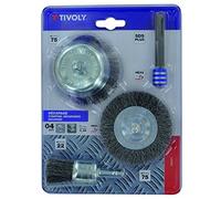 4 pièces : 3 brosses pour métal + 1 adaptateur SDS+ TIVOLY - XT20252580201