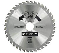 Tivoly Xt50514004183 Lame de Scie Circulaire Finition Ø 190mm, Alésage 30mm, 40 Dents Carbure, Bague de Réduction Ø20mm