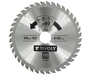 Tivoly Xt50514004183 Lame de Scie Circulaire Finition Ø 190mm, Alésage 30mm, 40 Dents Carbure, Bague de Réduction Ø20mm