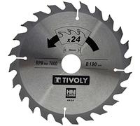 Tivoly XT50514004434 Lame de Scie Circulaire Ø190 x30mm x Z: 24 Dents Carbure, Coupe Débit - Pour Bois et plâtre