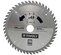 Tivoly XT50514004449 Lame de Scie Circulaire Ø216 x30mm x Z: 48 Dents Carbure, Coupe Finition - Pour Bois dur, stratifié, parquet