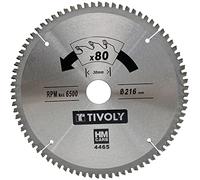 Tivoly XT50514004465 Lame de Scie Circulaire Ø216 x30mm x Z: 80 Dents Carbure, Coupe Finition -Pour plastique, aluminium, multimatériau