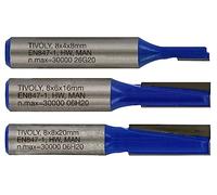 Tivoly XT60642067320 Fraises de défonceuse à rainer droit | 2 tranchants rectifiés au diamant Ø 4-6-8mm
