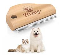 Tivray Brosse pour Chien Anti-Mue, Brosse de Toilettage en Bois pour Chiens et Chats, Retire les Poils Morts sans Douleur, Outil de Nettoyage et Soin du Pelage Court ou Long, Design Ergonomique, 11cm