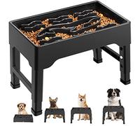 Tivray Gamelle Anti Glouton Chien Grande Taille, 2,2L Gamelle Chien Surélevée 4 Hauteurs Réglables Porte-Gamelles Surélevée, Écurie & Antidérapant Gamelle Chien pour Moyen Grand Chien, Noir
