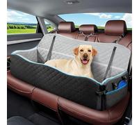 Tivray Siège Auto pour Grand Chien, Lit de Voiture Amovible Lavable pour Chien Moins de 120 LB ou 2 Taille Moyenne, Siège d'Appoint Arrière avec Coussin Épais en Mousse à Mémoire de Forme, Noir & Gris