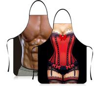 TIVUNORON 2 Pcs Sexy Tablier Créatif Drôle de Tablier de Cuisine Sexy Hommes Grill Tablier de Cuisine Hommes Drôle de Cadeau pour Party Costume Cuisines pour Hommes Femmes