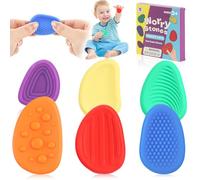 TIVUNORON Fidget Toys Sensory Stone, 6 Pièces Pierre Sensorielle en Silicone, Jouets Fidget Enfants, Jouets Anti-Stress Pierre d'inquiétude Texturée, pour Enfants et Adultes, l'Autisme et TDAH
