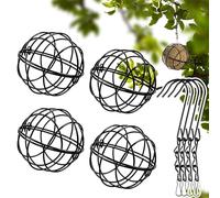 TIVUNORON Lot de 4 supports de boules de graisse à suspendre pour oiseaux sauvages, pinsons, moineaux, boulettes