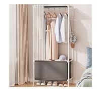 TIWAJO Armoire à Chaussures 3 en 1 avec Porte-Manteaux, Arbre à Hall et Banc de Rangement pour l'entrée en métal Industriel et étagères