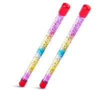 Tiwoca Magic Wand Lot de 2 baguettes magiques colorées avec liquide 31 cm - Accessoire élégant pour costume d'enfant pour la petite princesse, la fée ou le magicien