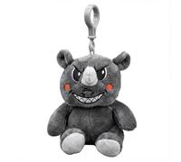 Tiwoca Porte-clés en peluche rhinocéros 13 cm - Doudou coquin comme porte-bonheur pour les déplacements - Ange gardien unique comme cadeau pour enfants et adultes