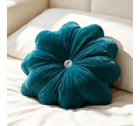 tiwuuyo Decorative Flower Throw Pillow - Soft and Fluffy Cushions Flower Shaped, Cute Pillows for Car Home Sofa Chair and Floor Bed Decor，Teal