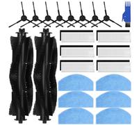 Tixexo Pièces de Rechange Compatible avec Tikom G8000/G8000 Pro/Honiture G20/G20 Pro/Laresar Evol 3 Aspirateur, Kit d'Accessoires-1 Brosses Principales, 8 brosses latérales, 6 Filtres HEPA, 6 Chiffon