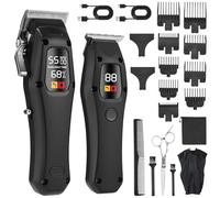 Tixexo Tondeuse Cheveux Homme Professionnelle, Tondeuse à Cheveux électrique, Tondeuse Barbe, Coupe de Cheveux étanche à l'eau, Tondeuse Cheveux et Barbe Set, Noir