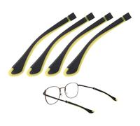 TIXIPEM Coussinets d'oreille souples [2 paires] - Embouts antidérapants en silicone pour lunettes derrière l'oreille - [Noir et jaune]