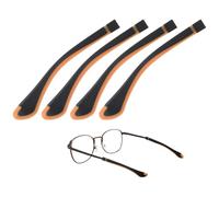 TIXIPEM Coussinets d'oreille souples [2 paires] - Embouts antidérapants en silicone pour lunettes derrière l'oreille - [Noir orange]