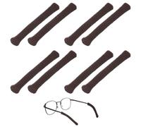 TIXIPEM Lot de 4 paires de coussinets souples en coton antidérapants pour lunettes derrière l'oreille Marron