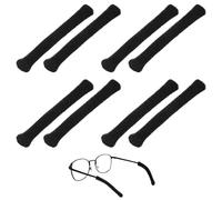TIXIPEM Lot de 4 paires de coussinets souples en coton antidérapants pour lunettes derrière l'oreille Noir