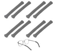 TIXIPEM Lot de 4 paires de coussinets souples pour lunettes - Embouts antidérapants en coton pour lunettes derrière l'oreille - Gris
