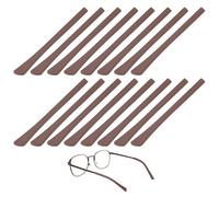 TIXIPEM Lot de 8 paires de coussinets souples en silicone antidérapants pour lunettes derrière l'oreille Marron