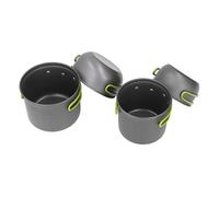 Tixiyu Batterie de Cuisine de Camping, Kit de Désordre Compact Multi-Couches, Conception Anti-brûlure, 4 Pièces pour la Randonnée en Plein Air
