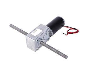 Tixiyu Boîte de Vitesses en Métal à Double Arbre 12V, Moteur de Réduction de Vitesse à Vis sans Fin, Filetage M8 pour les Amateurs de Bricolage à Domicile (Rapport de réduction 290)