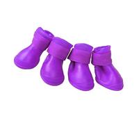 Tixiyu Botte Imperméable en Silicone pour Chien Mignon pour Animaux de Compagnie Heureux, Semelle Antidérapante pour Toutes Les Saisons, Paquet de 4 (M)