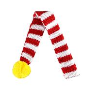Tixiyu Chog Winter Scarf Pet Christmas Scarf Scarpe en Tricot pour Chiens Chats Soft Warm Striped Knit Scarf avec Boule Flou pour la Photographie de Noël Accessoires d'hiver (Blanc et Rouge)