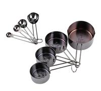 Tixiyu Cuillère à Mesurer en Acier Inoxydable 304, Tasse avec Balance, Outils de Cuisson Durables et Résistants à la Corrosion pour la Maison et les Cafés (Noir)