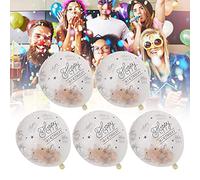 Tixiyu Ensemble de Ballons Joyeux Anniversaire en Latex avec Confettis, pour Fêtes Festives, dans les Centres Commerciaux (boules de confettis en or rose)