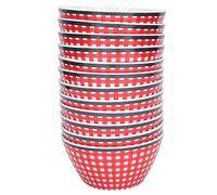 Tixiyu Ensemble de Bols de Service élégants en Mélamine, Bols à Soupe de 12 Pièces avec une Bonne Brillance pour les Repas à la Maison, Vaisselle de 6x3 Pouces pour le Dessert aux Fruits, (Grille