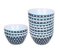 Tixiyu Ensemble de Bols de Service élégants en Mélamine, Bols à Soupe de 12 Pièces avec une Bonne Brillance pour les Repas à la Maison, Vaisselle de 6x3 Pouces pour le Dessert aux Fruits, (points