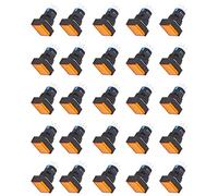 Tixiyu Ensemble de Commutateurs à Bouton-poussoir Autobloquants Industriels avec Indicateur Lumineux pour Relais AC DC24V 5A, 25 Pièces