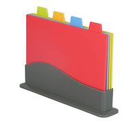Tixiyu Ensemble de Planches à Découper en Plastique Durable, Facile à Nettoyer avec Support pour Gagner de L'espace et une Cuisine Bien Rangée