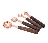 Tixiyu Ensemble de Tasses et Cuillères à Mesurer élégantes en or Rose, Balance Gravée en Acier Inoxydable de qualité Alimentaire pour la Cuisson en Cuisine, 4 Pièces