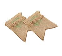 Tixiyu Fanion en Toile de Jute Trèfle Porte-Bonheur, Décoration de Maison DIY pour Cadeaux de Noël, Couleur Naturelle, Bannière Murale Suspendue à 2 Bandes