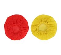 Tixiyu Housse de Jetable de Haute qualité, 100 Pièces, pour Entretiens, Bandes élastiques, Accessoires de pour Enregistrement en Studio, Noir, 5.5oz (Rouge et Jaune)