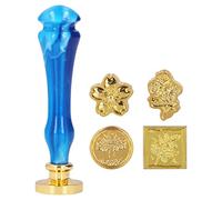 Tixiyu Kit de cachet de cire avec motif clair, installation facile pour invitations de mariage, tampons gravés en résine et métal (Star Blue-3 chapitre extraterrestre)