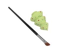 Tixiyu Kit éponge de la Brosse à Contour de Nez incliné Soft Elastic Green Christmas Tree Design avec Tube argenté Poignée Noire pour le Maquillage de la Tache 3D