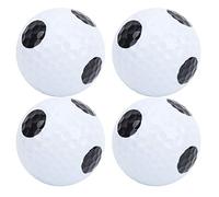 Tixiyu Lot de 4 balles de jeu à double couche avec forte résistance aux coups pour une meilleure direction de puttage, balle à pois noirs pour golfeurs, caoutchouc synthétique + matériau sarin